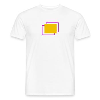 Yellow and fuchsia staggered frame - Men's T-Shirt - white - Front - AI Model Male 178 dark (178cm)