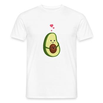 Pregnant avocado - heart - love-Schwangerschaft - Men's T-Shirt - white - Front - AI Model Male 178 dark (178cm)