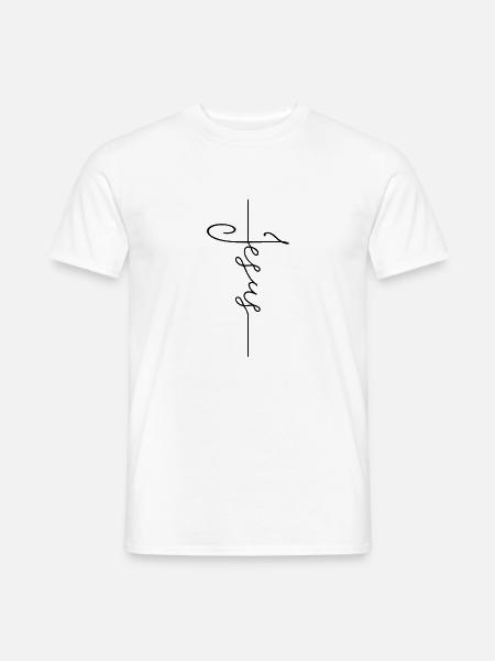 Jesus Kreuz Gott Kirche Christlich Katholisch - Männer T-Shirt - Weiß