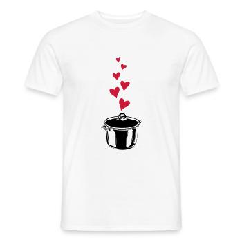 kochtopf topf kochen silhouette herz liebe - Männer T-Shirt - Weiß - Vorne - AI Model Male 178 dark (178cm)