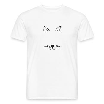 Cat - Men's T-Shirt - white - Front - AI Model Male 178 dark (178cm)