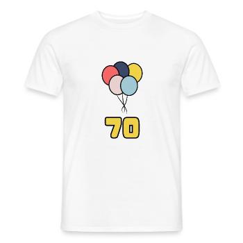 70. 70 YEARS. 70TH ANNIVERSARY. BIRTHDAY 70 YEARS. - Men's T-Shirt - white - Front - AI Model Male 178 dark (178cm)
