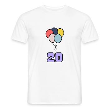 20. 20 YEARS. 20th ANNIVERSARY. 20TH ANNIVERSARY. - Men's T-Shirt - white - Front - AI Model Male 178 dark (178cm)