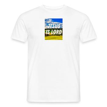 Jesus ist Herr - Christliches Zitat - Männer T-Shirt - Weiß - Vorne - AI Model Male 178 dark (178cm)