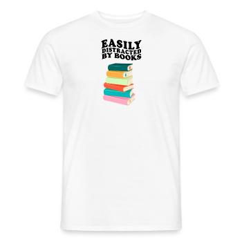 Facilement distrait par les livres Rétro Vintage Lecture - T-shirt homme - blanc - Devant - AI Model Male 178 dark (178cm)