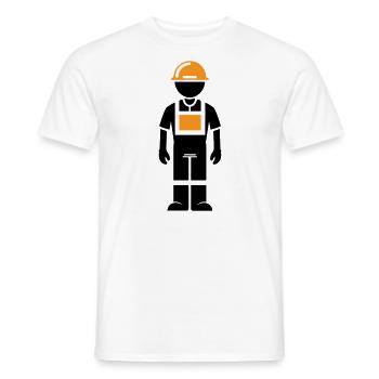 Ouvrier du bâtiment - T-shirt homme - blanc - Devant - AI Model Male 178 dark (178cm)