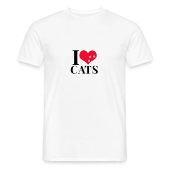 I love cats - Men's T-Shirt - white - Front - AI Model Male 178 dark (178cm)