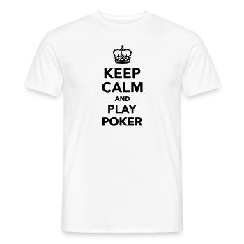 Keep calm and play Poker - Men's T-Shirt - white - Front - AI Model Male 178 dark (178cm)