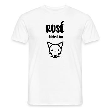Rusé comme un renard - T-shirt homme - blanc - Devant - AI Model Male 178 dark (178cm)
