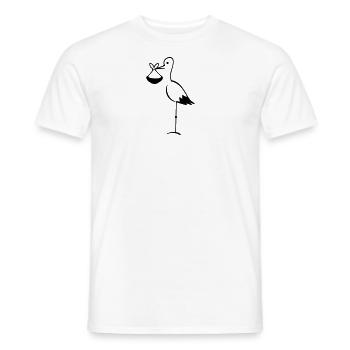 Cigogne avec Bundle / cigogne avec le paquet (1c) - T-shirt homme - blanc - Devant - AI Model Male 178 dark (178cm)