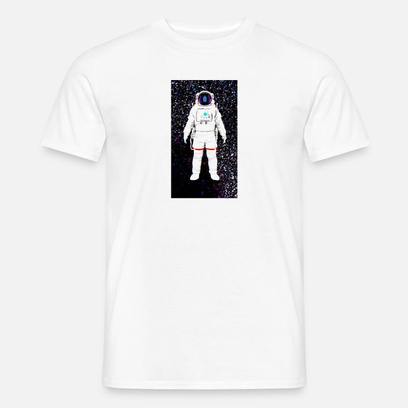 schwebender Astronaut Weltall Bild - Männer T-Shirt - Weiß