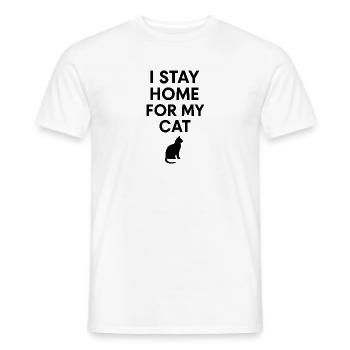 Ich bleibe zu Hause wegen meiner Katze - Männer T-Shirt - Weiß - Vorne - AI Model Male 178 dark (178cm)