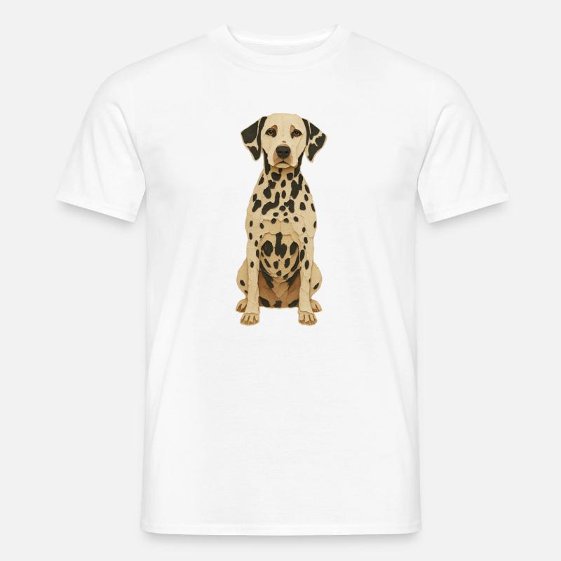 Dalmatiner Patch Art Tee - Männer T-Shirt - Weiß