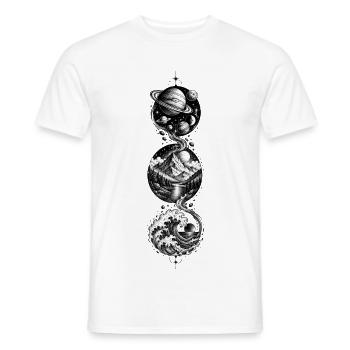 Kosmische Landschaft - Männer T-Shirt - Weiß - Vorne - AI Model Male 178 dark (178cm)
