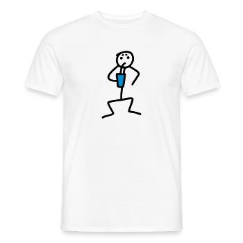 Strichmännchen trinkt - V2 - Männer T-Shirt - Weiß - Vorne - AI Model Male 178 dark (178cm)