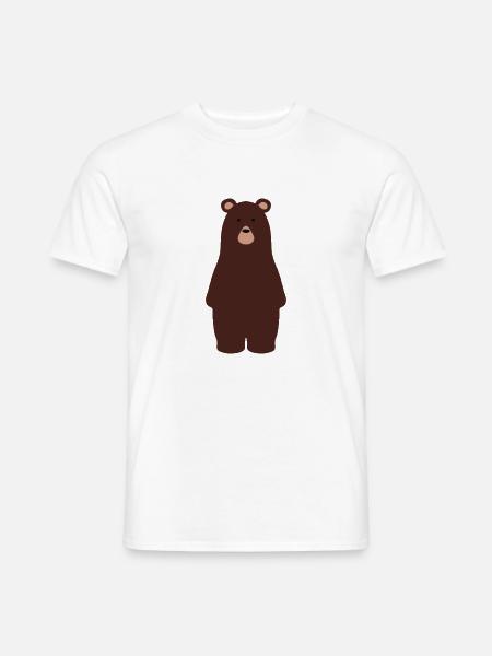 Brauner süßer Bär - Männer T-Shirt - Weiß