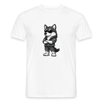 Husky Chien Cool - T-shirt homme - blanc - Devant - AI Model Male 178 dark (178cm)