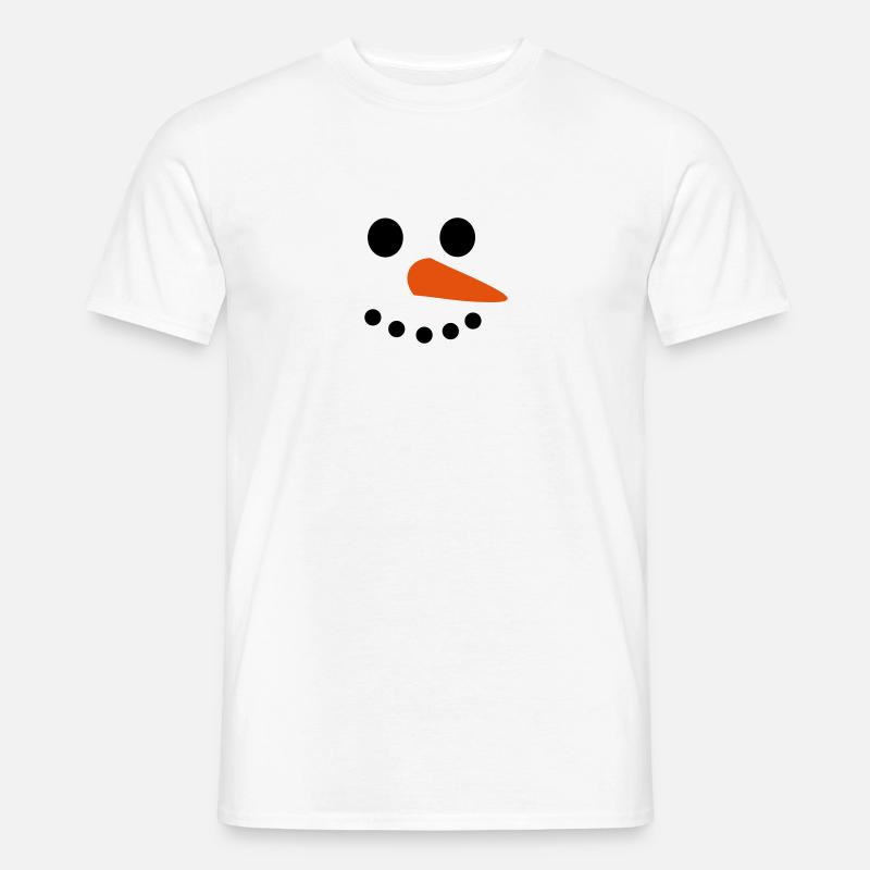 Snemand ansigt - Mænd T-shirt - hvid