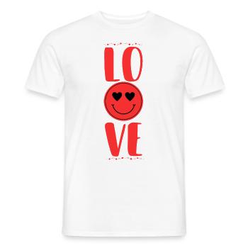 Sourire d’amour - T-shirt homme - blanc - Devant - AI Model Male 178 dark (178cm)