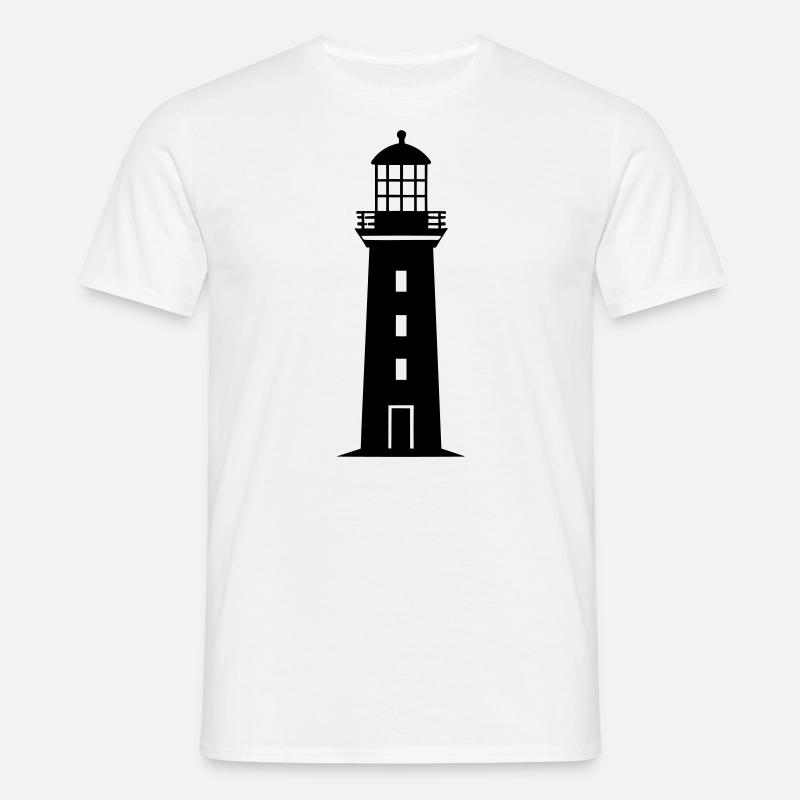 Leuchtturm - Männer T-Shirt - Weiß