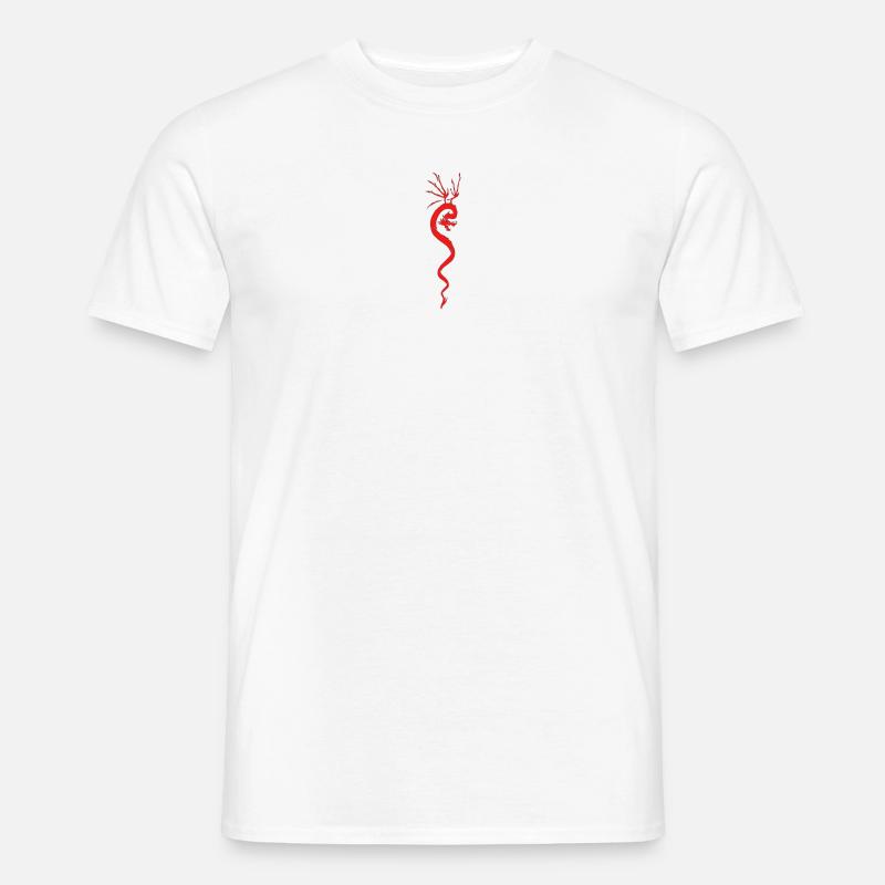 Roter Drache - Männer T-Shirt - Weiß