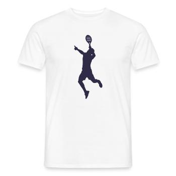 Padel tennis Padel player Silhouette Padel - Men's T-Shirt - white - Front - AI Model Male 178 dark (178cm)