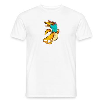 Goose in banana costume - Men's T-Shirt - white - Front - AI Model Male 178 dark (178cm)