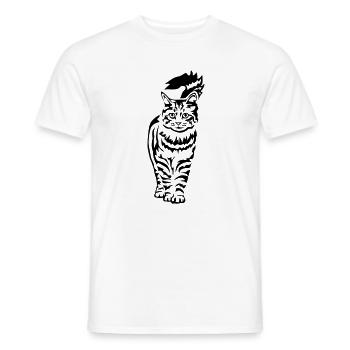 Binnenlandse Kat - Kat - Heren T-shirt - wit - Voor - AI Model Male 178 dark (178cm)
