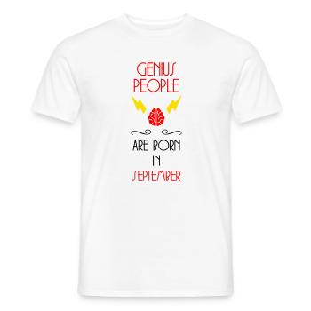The Genies were born in September Humour - Men's T-Shirt - white - Front - AI Model Male 178 dark (178cm)