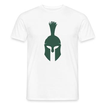 Spartanischer Helm Minimalist - Männer T-Shirt - Weiß - Vorne - AI Model Male 178 dark (178cm)