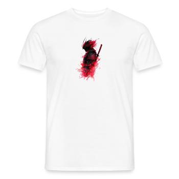 Samurai Japan Warrior Gift Asia Blood Moon - Men's T-Shirt - white - Front - AI Model Male 178 dark (178cm)