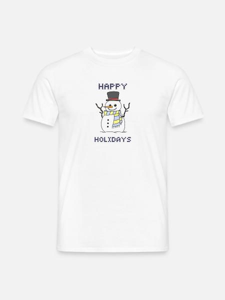 Snowman Merry Christmas Happy Holidays Gift - Männer T-Shirt - Weiß