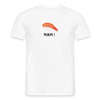 Sushi miam - T-shirt homme - blanc - Devant - AI Model Male 178 dark (178cm)