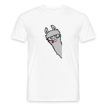 Nerd Horn Lunettes Lama - T-shirt homme - blanc - Devant - AI Model Male 178 dark (178cm)
