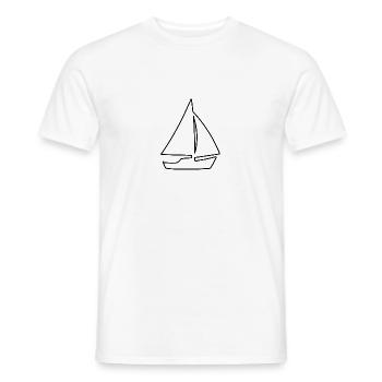 Sailboat Sailing Ship Sailing Fun Black Outline - Men's T-Shirt - white - Front - AI Model Male 178 dark (178cm)