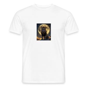 Löwe vor dem Vollmond - Männer T-Shirt - Weiß - Vorne - AI Model Male 178 dark (178cm)