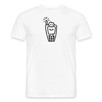 Merry mobile phone - Line - Men's T-Shirt - white - Front - AI Model Male 178 dark (178cm)