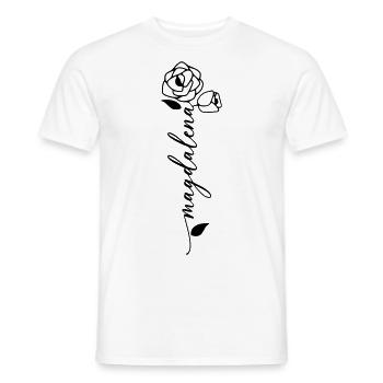 Magdalena Last name First name Name Flower - Men's T-Shirt - white - Front - AI Model Male 178 dark (178cm)
