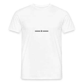 Doppelinie & Stern / double line & star (1c) - Men's T-Shirt - white - Front - AI Model Male 178 dark (178cm)