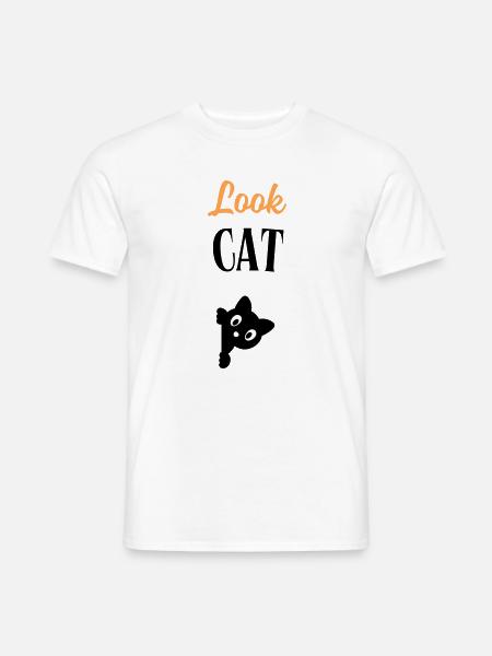 Look Cat - T-shirt homme - blanc