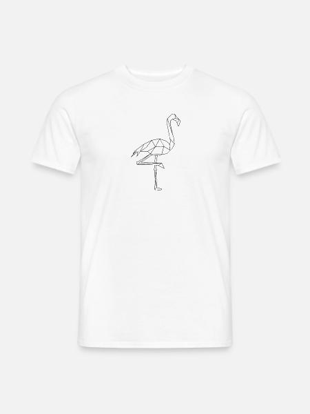 Flamingo Geometrisch - Männer T-Shirt - Weiß