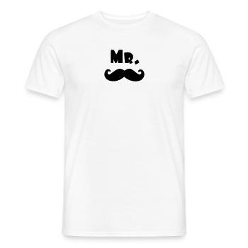 mr moustache - T-shirt homme - blanc - Devant - AI Model Male 178 dark (178cm)