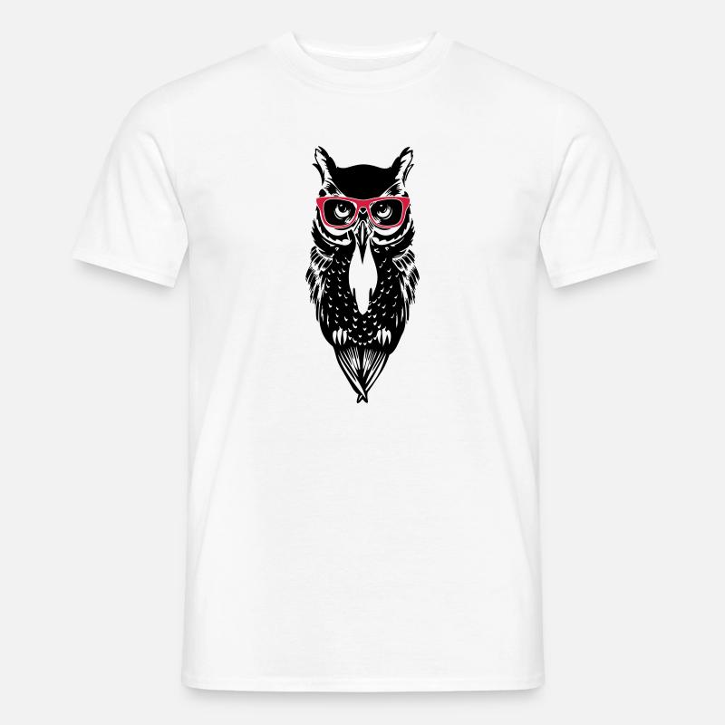 eule owl_glasses_2 - Männer T-Shirt - Weiß