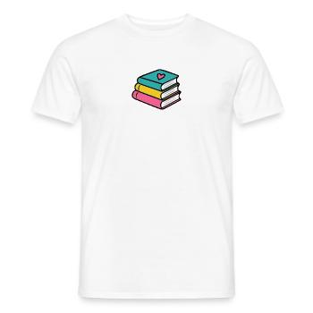 Bücherstapel Herz Design - Männer T-Shirt - Weiß - Vorne - AI Model Male 178 dark (178cm)