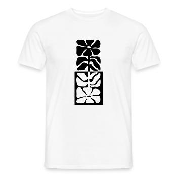 Flower with fashionable black and white contrast - Men's T-Shirt - white - Front - AI Model Male 178 dark (178cm)