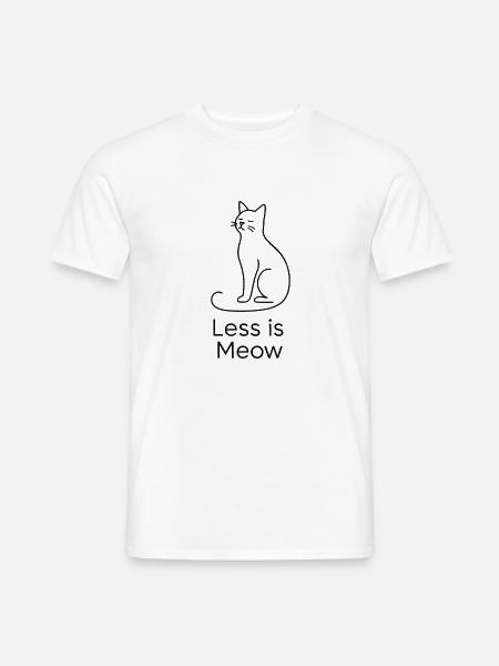 Less is Meow – Minimalistische Katze mit Stil - Männer T-Shirt - Weiß