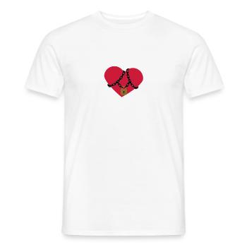 locked_heart - Men's T-Shirt - white - Front - AI Model Male 178 dark (178cm)
