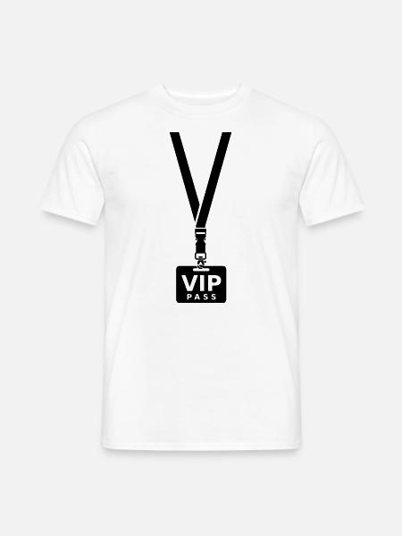 VIP PASS MIT SCHLÜSSELBAND - Männer T-Shirt - Weiß