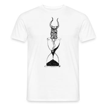 Hourglass Skull Rock Metal - Men's T-Shirt - white - Front - AI Model Male 178 dark (178cm)