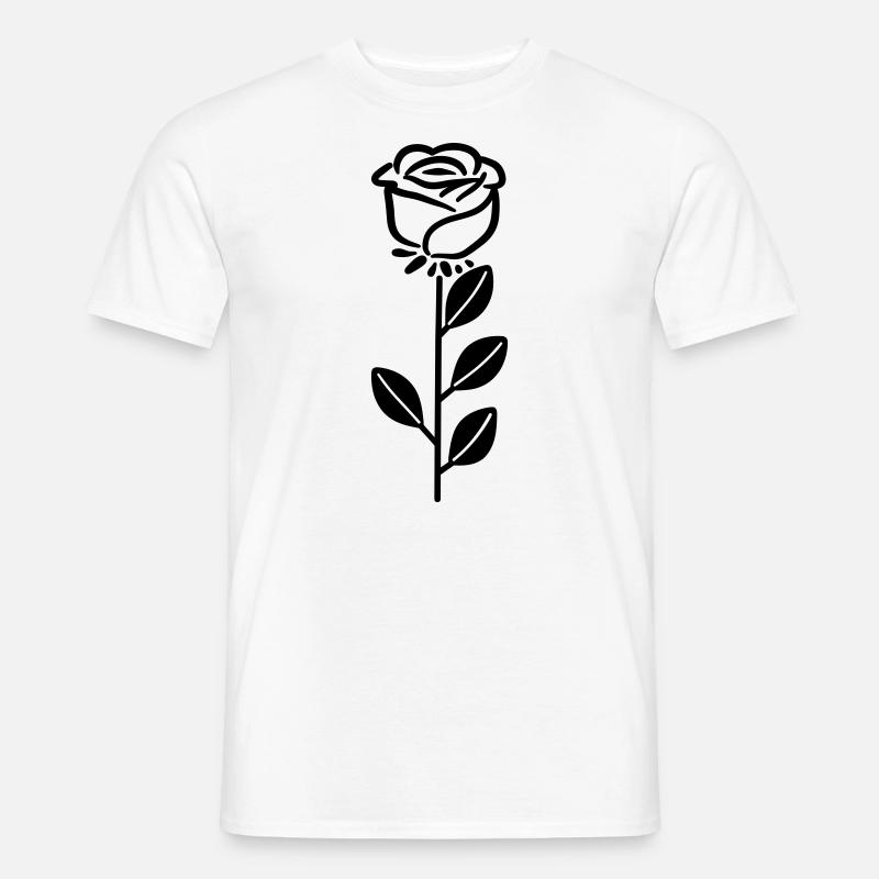 Rosa Blume - Männer T-Shirt - Weiß
